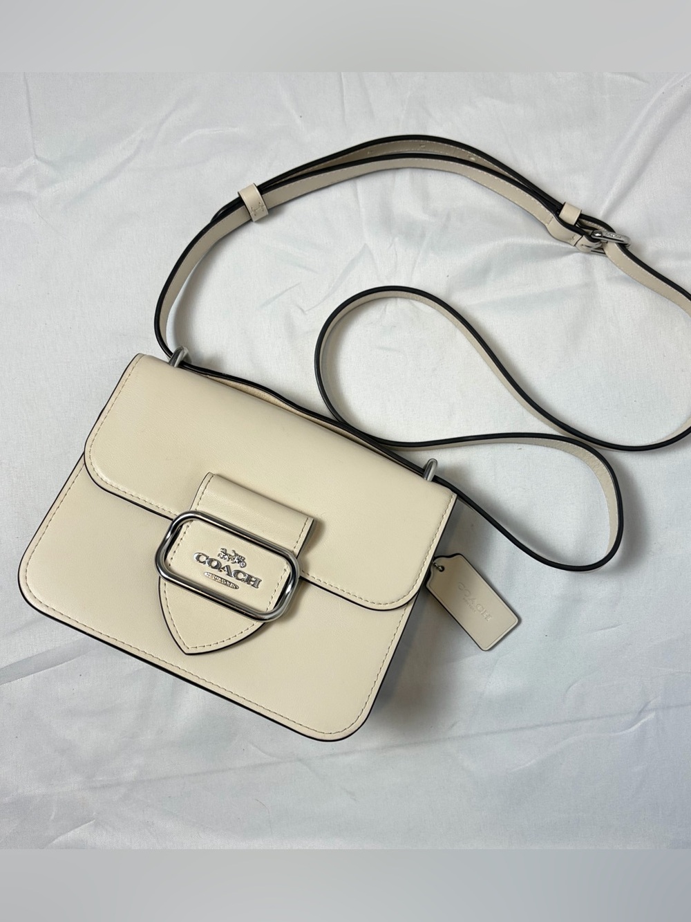 Coach Chalk White Leather Morgan Square Crossbody Bag CL416